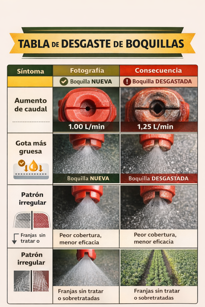 tabla desgaste boquillas fitosanitarios