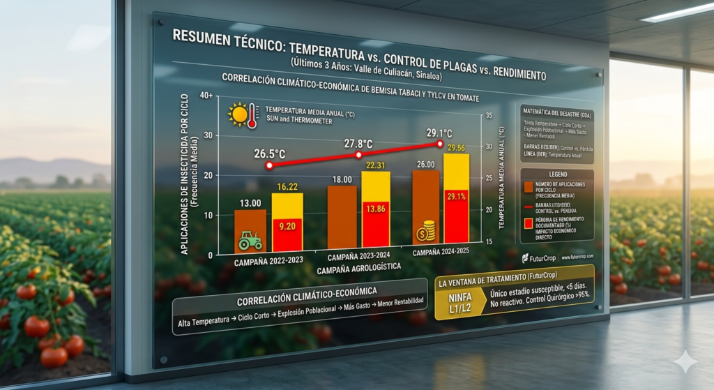temperatura control plagas rendimiento