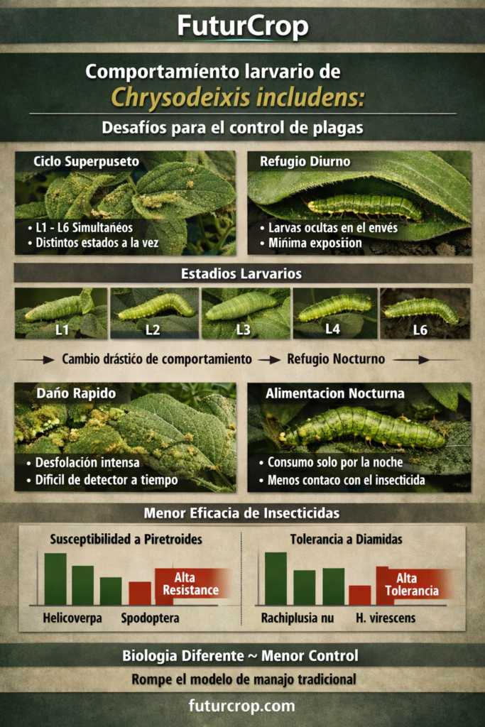 evolucion larvaria includens